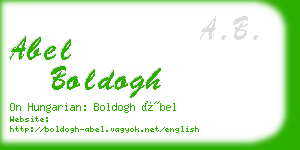 abel boldogh business card